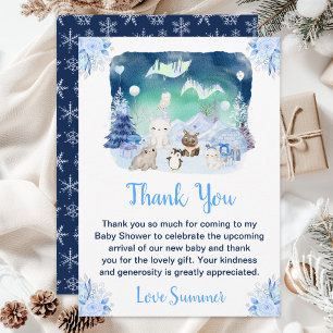 Nördliche Polarlichter Arktische Tiere Baby-Einwei Dankeskarte