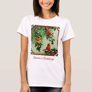 Nördliche Rotkardinäle und Stechpalme T-Shirt