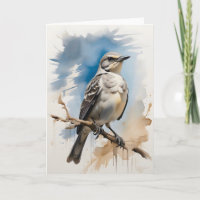 Nördliche Spottdrossel ruht auf einem Ast, leer