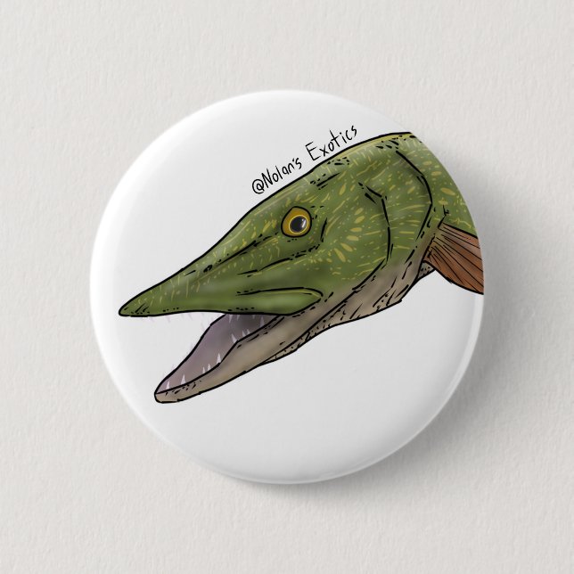 Nördlicher Hecht-Stecker Button (Vorderseite)