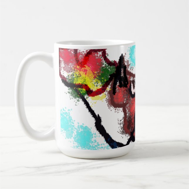 Nördlicher Kardinal im Herbst Kaffeetasse (Links)