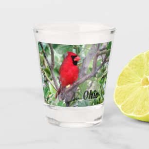 Nördlicher Kardinal - Ohio Staat Bird Shot Glass Schnapsglas