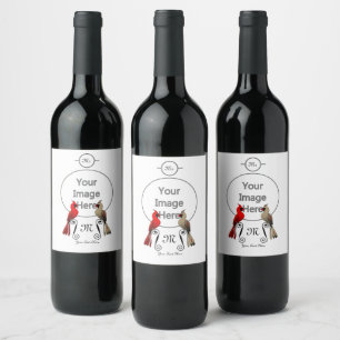 Nördlicher Kardinal SongBird Weinetikett