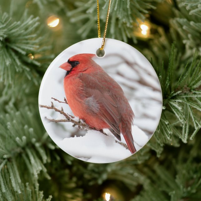 Nördlicher (männlicher) Kardinal | KERAMIK Ornament (Baum)