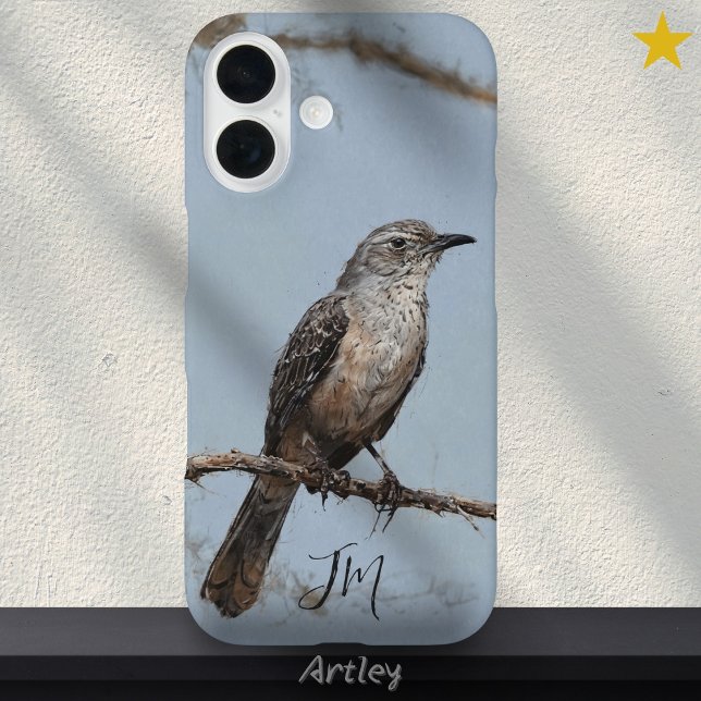 Nördlicher Mockingbird-Malerei-Individuelle Name Case-Mate iPhone Hülle (Von Creator hochgeladen)