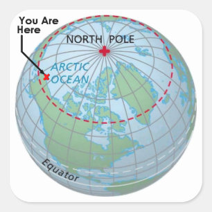 Nördlicher Polarkreis Quadratischer Aufkleber
