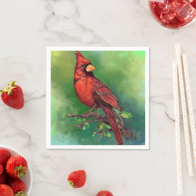 Nördlicher Roter Kardinal Napkins Serviette (Beispiel)