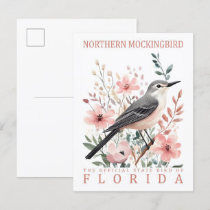 Nördlicher Spottdrossel Vogel von Florida USA Reis Postkarte