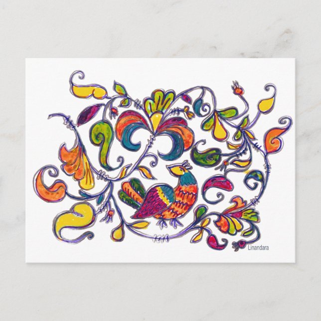 Nördlicher Vogel aus Russland Postkarte (Vorderseite)