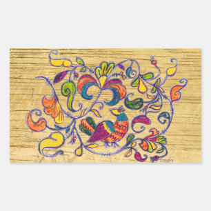 Nördlicher Vogel aus Russland Rechteckiger Aufkleber