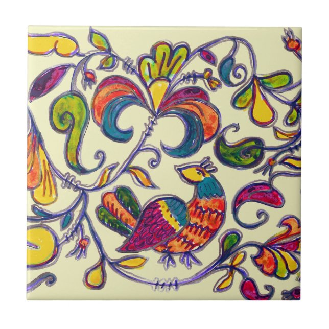 Nördlicher Vogel Fliese (Vorderseite)