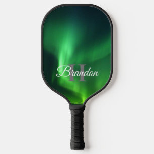 Nördliches Licht Aurora Borealis Monogramm Custom Pickleball Schläger