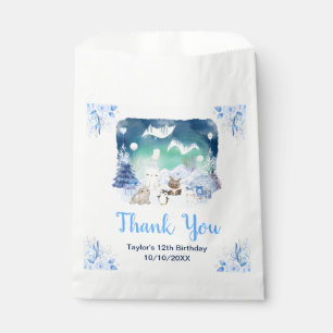 Nördliches-Lichter-Tiere-Geburtstagsfeier Danke Geschenktütchen
