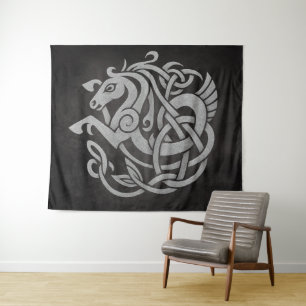 Nördliches mythisches Pferdeknotendesign Wandteppich