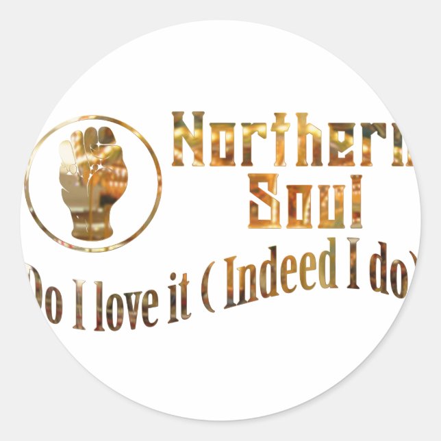 Nördliches Soul Liebe es - Gold Runder Aufkleber (Vorderseite)