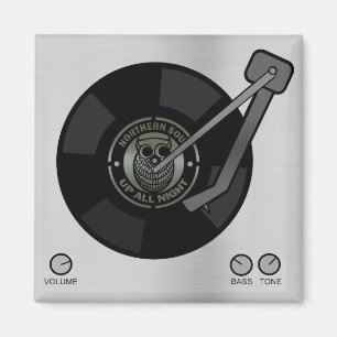 Nördliches Soul-Vinyl auf Turntable Magnet