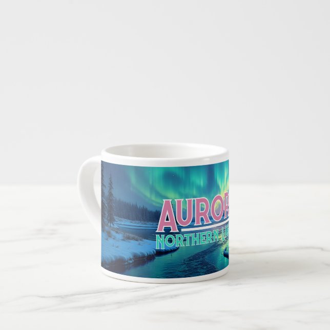 Nordlicht Aurora Borealis Espressotasse (Vorderseite Links)