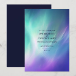 Nordlicht Aurora Borealis Winterhochzeit Einladung