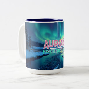Nordlicht Aurora Borealis Zweifarbige Tasse