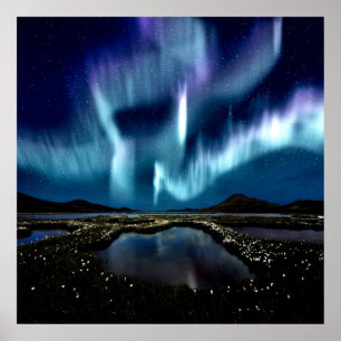Nordlicht Borealis Norwegen durch heilende Liebe Poster
