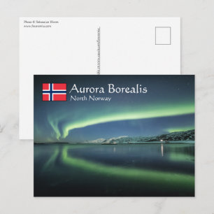 Nordlicht Norwegen Postkarte