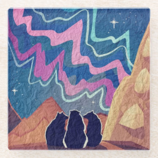 Nordlichtbären Glasuntersetzer