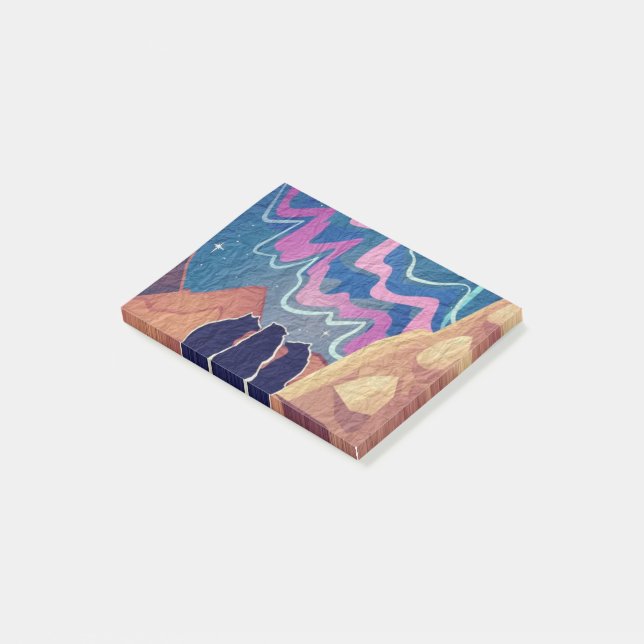 Nordlichtbären Post-it Klebezettel (angewinkelt)