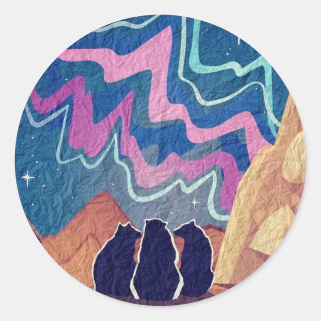 Nordlichtbären Runder Aufkleber (Vorderseite)