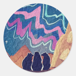 Nordlichtbären Runder Aufkleber