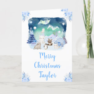 Nordlichter Arktische Tiere Frohe Weihnachten