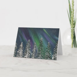 Nordlichter, Aurora Borealis Feiertagskarte