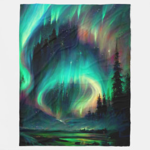 Nordlichter/Aurora Borealis Fleecedecke