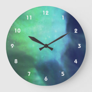 Nordlichter / Aurora Borealis Große Wanduhr