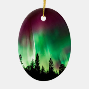 Nordlichter Aurora borealis Keramikornament