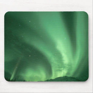 Nordlichter, Aurora borealis, über den Vorhügeln Mousepad