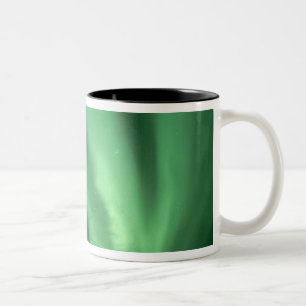 Nordlichter, Aurora borealis, über den Vorhügeln Zweifarbige Tasse