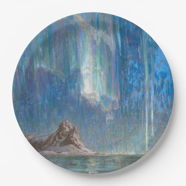 Nordlichter aus Nordnorwegen (Aurora) Pappteller (Vorderseite)