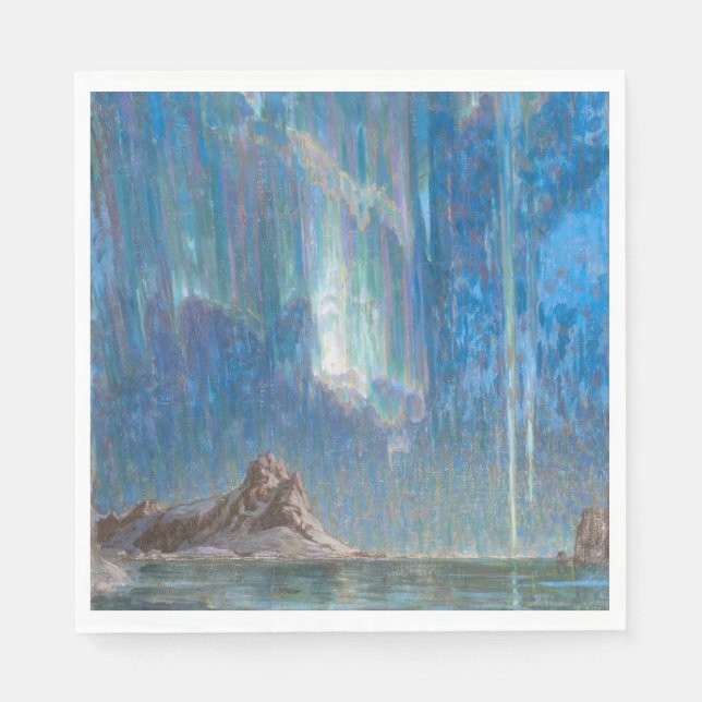 Nordlichter aus Nordnorwegen (Aurora) Serviette (Vorderseite)