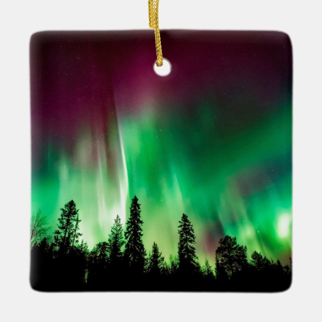 Nordlichter der Aurora borealis Keramikornament (Vorderseite)