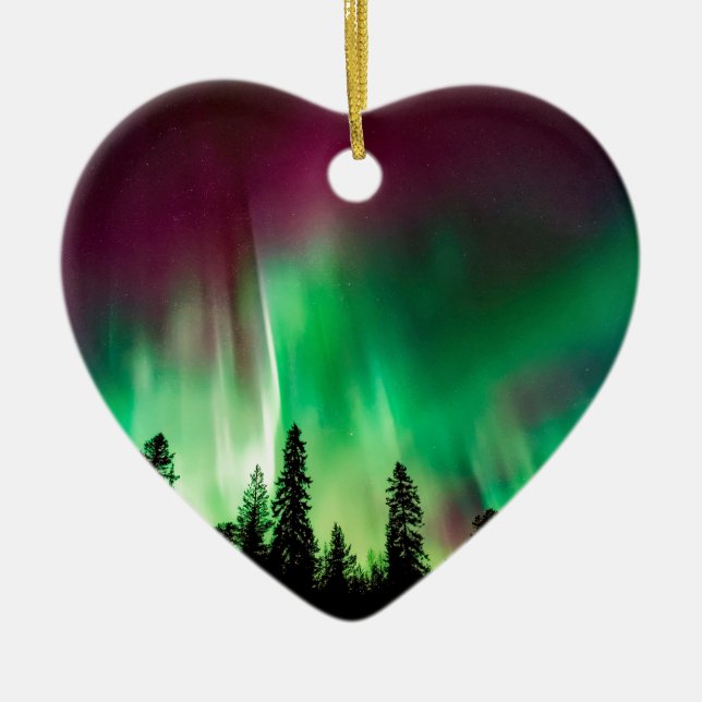 Nordlichter der Aurora borealis Keramikornament (Vorne)