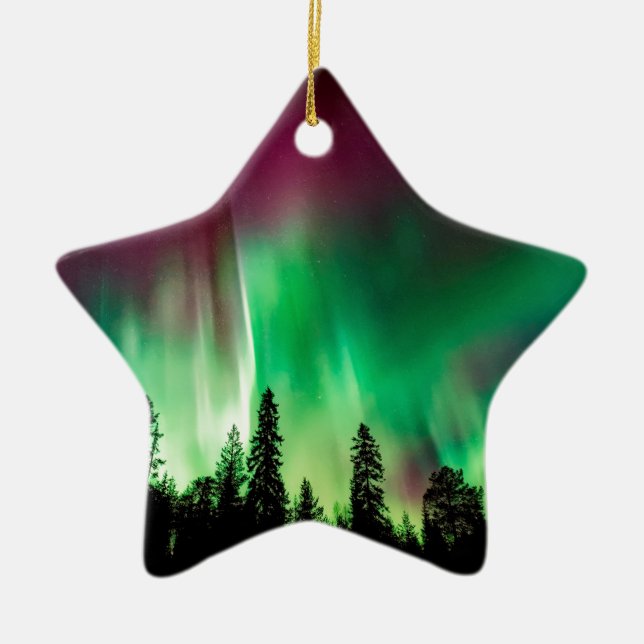 Nordlichter der Aurora borealis Keramikornament (Vorne)
