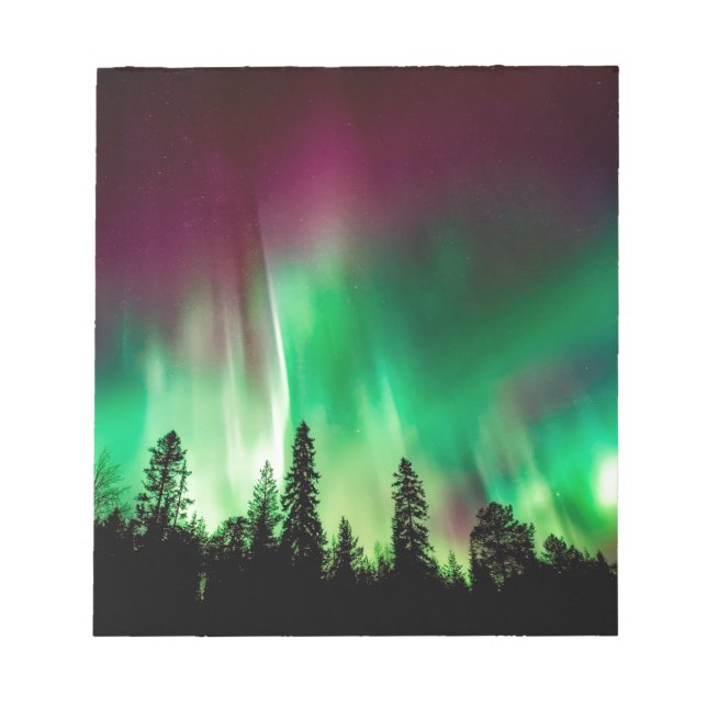 Nordlichter der Aurora borealis Notizblock (Vorderseite)