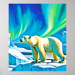 Nordlichter des Arktischen Bären Poster
