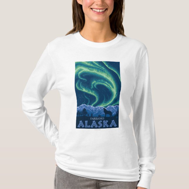 Nordlichter - Fairbanks, Alaska T-Shirt (Vorderseite)