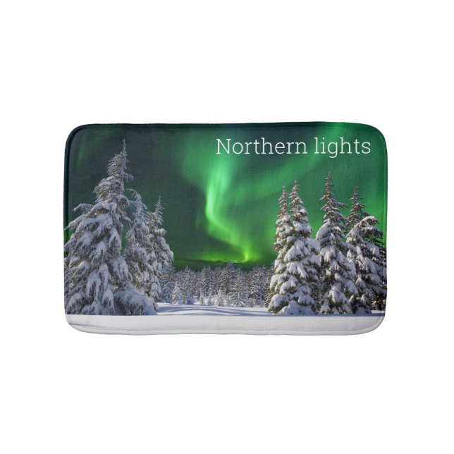 Nordlichter im Winter Badematte (Vorderseite)