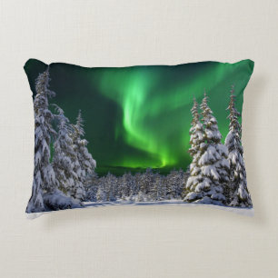 Nordlichter im Winter Dekokissen