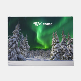 Nordlichter im Winter Fußmatte