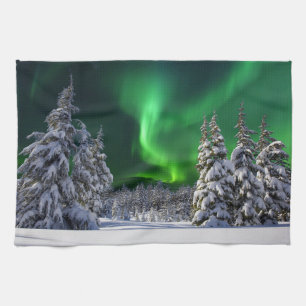 Nordlichter im Winter Geschirrtuch