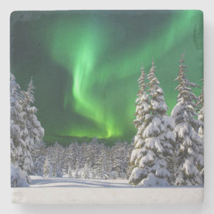 Nordlichter im Winter Steinuntersetzer