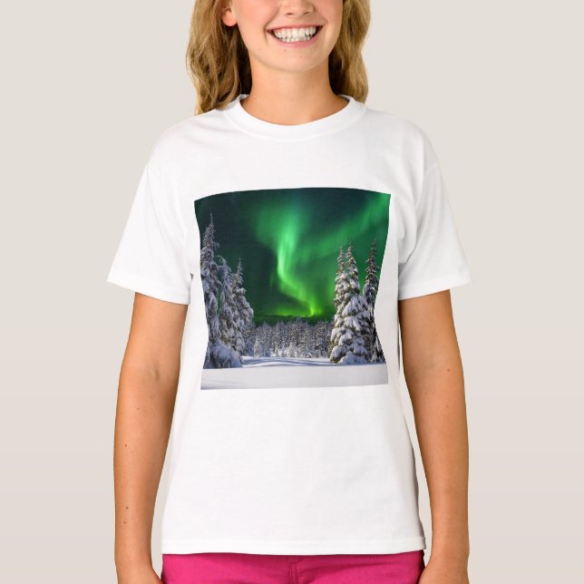 Nordlichter im Winter T-Shirt (Vorderseite)